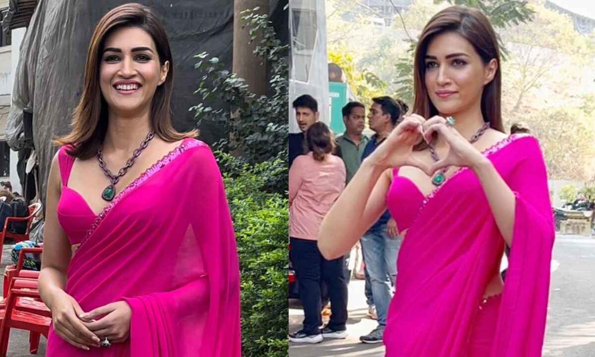 Kriti Sanon : Kriti Sanon in an intoxicating expensive pink saree. The price and saree details are as follows