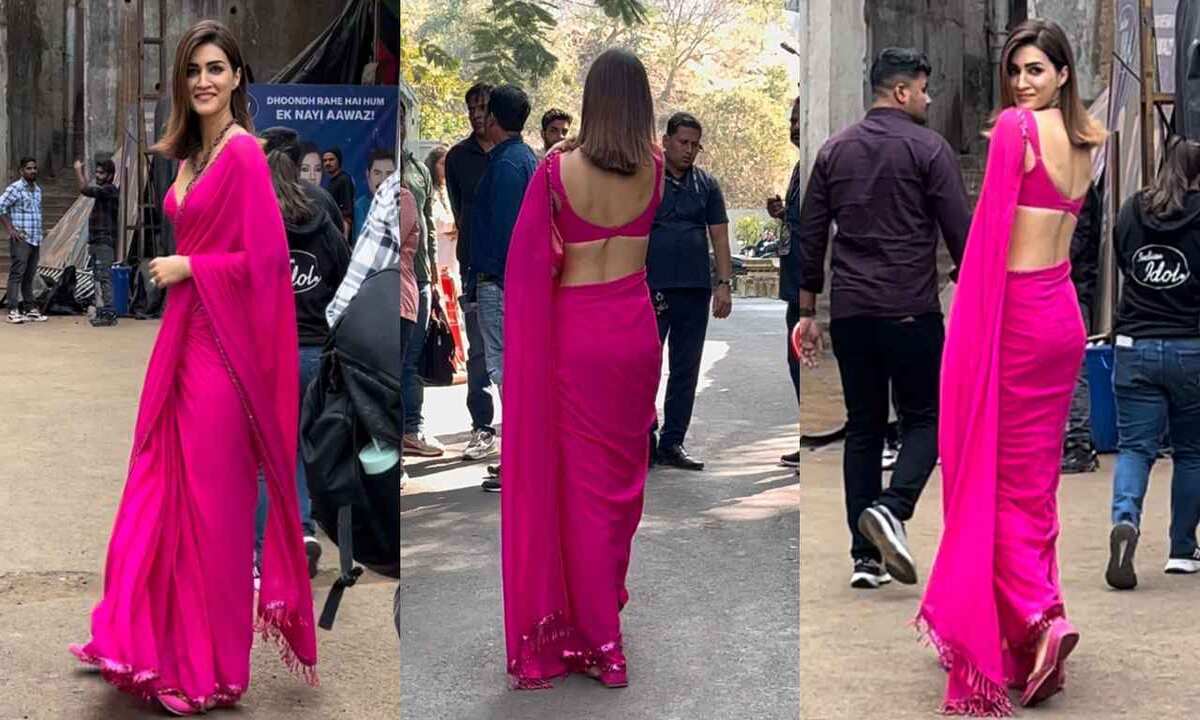Kriti Sanon : Kriti Sanon in an intoxicating expensive pink saree. The price and saree details are as follows