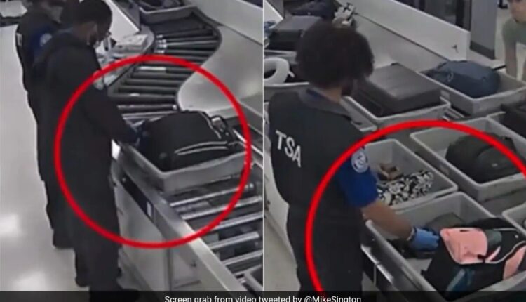 Airport staff checking passengers' bags and stealing money