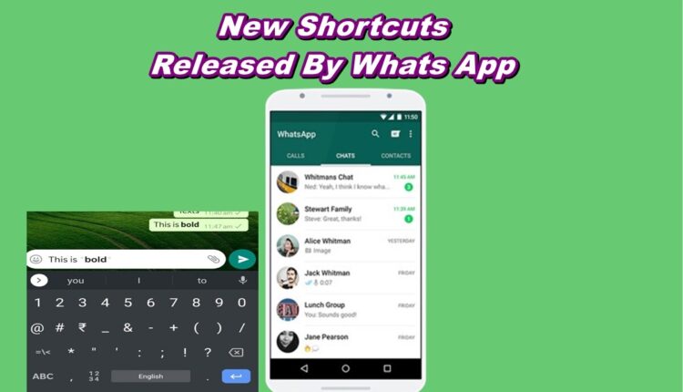 New Keyboard Shortcuts Update By Whats App